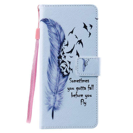 For Samsung Galaxy Note 20 Ultra Painting Horizontal Flip Leather Case with Holder & Card Slot & Lanyard(Feather)-garmade.com