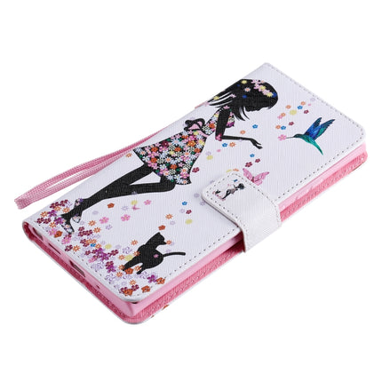 For Samsung Galaxy Note 20 Ultra Painting Horizontal Flip Leather Case with Holder & Card Slot & Lanyard(Woman and Cat)-garmade.com