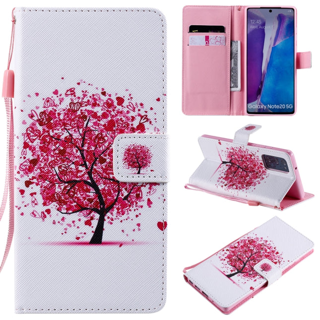 For Samsung Galaxy Note 20 Painting Horizontal Flip Leather Case with Holder & Card Slot & Lanyard(Colorful Tree)-garmade.com