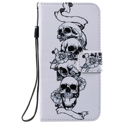 Painting Horizontal Flip Leather Case with Holder & Card Slot & Lanyard For iPhone 12 / 12 Pro(Skull Bone)-garmade.com