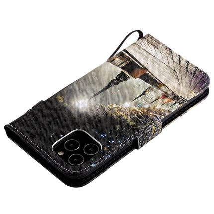 Painting Horizontal Flip Leather Case with Holder & Card Slot & Lanyard For iPhone 12 / 12 Pro(Cityscape)-garmade.com