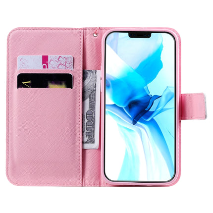 Painting Horizontal Flip Leather Case with Holder & Card Slot & Lanyard For iPhone 12 / 12 Pro(Cat and Bee)-garmade.com