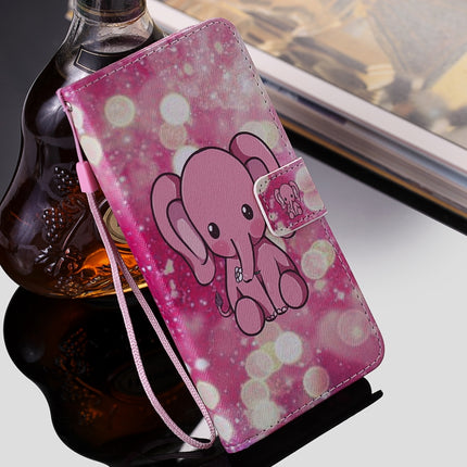 Painting Horizontal Flip Leather Case with Holder & Card Slot & Lanyard For iPhone 12 / 12 Pro(Pink Elephant)-garmade.com
