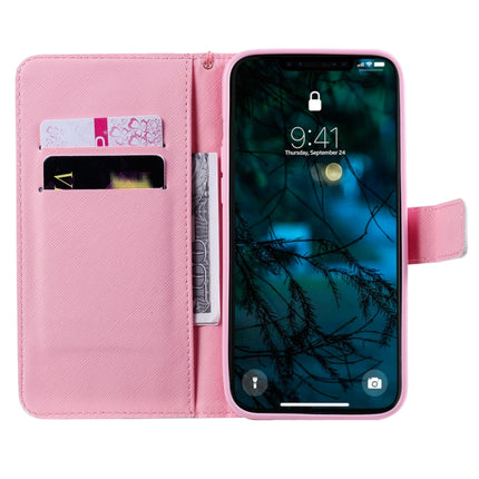 Painting Horizontal Flip Leather Case with Holder & Card Slot & Lanyard For iPhone 12 Pro Max(Cat and Bee)-garmade.com