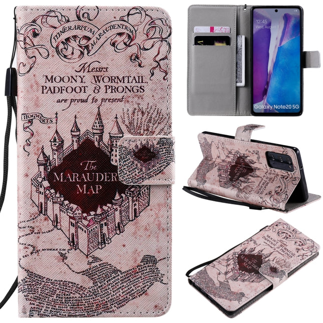 For Samsung Galaxy Note 20 Painting Horizontal Flip Leather Case with Holder & Card Slot & Lanyard(Castle)-garmade.com