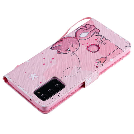 For Samsung Galaxy Note 20 Painting Horizontal Flip Leather Case with Holder & Card Slot & Lanyard(Cat and Bee)-garmade.com