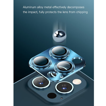 TOTUDESIGN AB-065 Armor Series Aluminum Alloy + Tempered Glass Integrated Lens Film For iPhone 12(Blue)-garmade.com