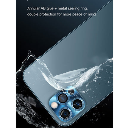 TOTUDESIGN AB-065 Armor Series Aluminum Alloy + Tempered Glass Integrated Lens Film For iPhone 12(Blue)-garmade.com