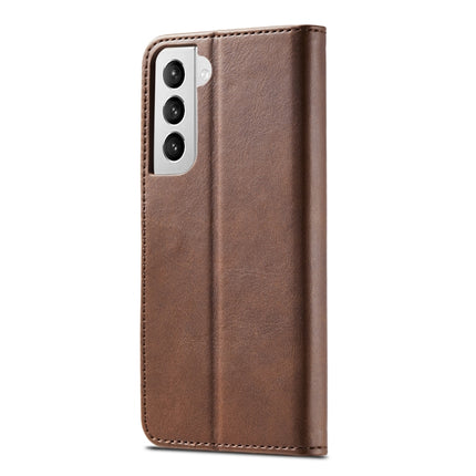 For Samsung Galaxy S21 5G LC.IMEEKE Calf Texture Horizontal Flip Leather Case with Holder & Card Slots & Wallet(Brown)-garmade.com