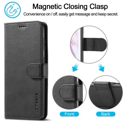 For Samsung Galaxy S21 5G LC.IMEEKE Calf Texture Horizontal Flip Leather Case with Holder & Card Slots & Wallet(Black)-garmade.com