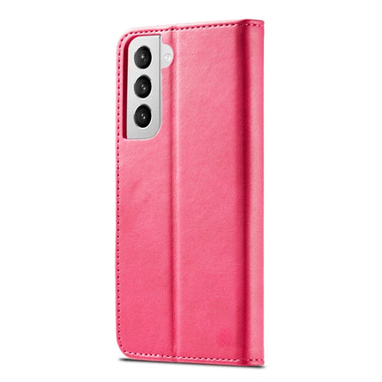 For Samsung Galaxy S21 5G LC.IMEEKE Calf Texture Horizontal Flip Leather Case with Holder & Card Slots & Wallet(Red)-garmade.com
