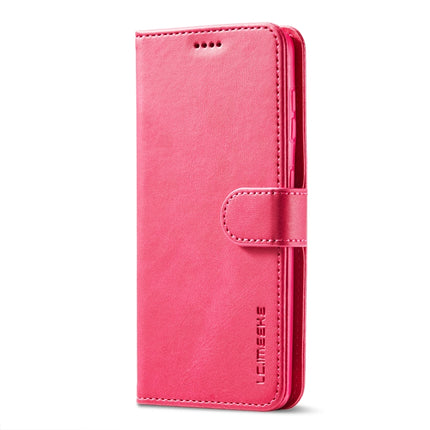 For Samsung Galaxy S21 5G LC.IMEEKE Calf Texture Horizontal Flip Leather Case with Holder & Card Slots & Wallet(Red)-garmade.com