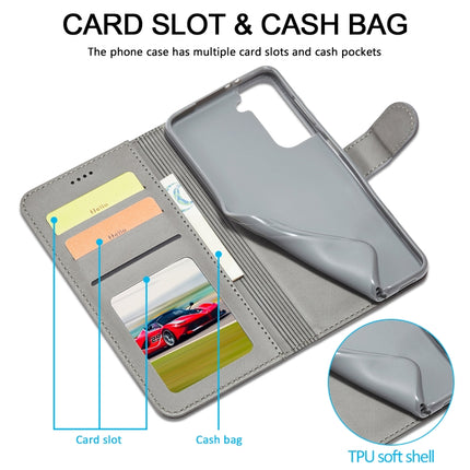 For Samsung Galaxy S21 5G LC.IMEEKE Calf Texture Horizontal Flip Leather Case with Holder & Card Slots & Wallet(Grey)-garmade.com
