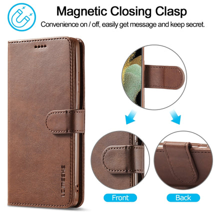 For Samsung Galaxy S21 Ultra 5G LC.IMEEKE Calf Texture Horizontal Flip Leather Case with Holder & Card Slots & Wallet(Brown)-garmade.com