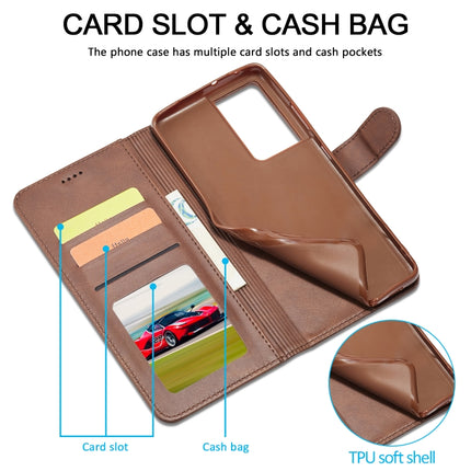 For Samsung Galaxy S21 Ultra 5G LC.IMEEKE Calf Texture Horizontal Flip Leather Case with Holder & Card Slots & Wallet(Brown)-garmade.com