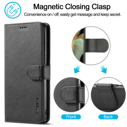 For Samsung Galaxy S21 Ultra 5G LC.IMEEKE Calf Texture Horizontal Flip Leather Case with Holder & Card Slots & Wallet(Black)-garmade.com