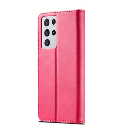 For Samsung Galaxy S21 Ultra 5G LC.IMEEKE Calf Texture Horizontal Flip Leather Case with Holder & Card Slots & Wallet(Red)-garmade.com