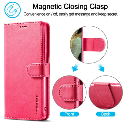 For Samsung Galaxy S21 Ultra 5G LC.IMEEKE Calf Texture Horizontal Flip Leather Case with Holder & Card Slots & Wallet(Red)-garmade.com