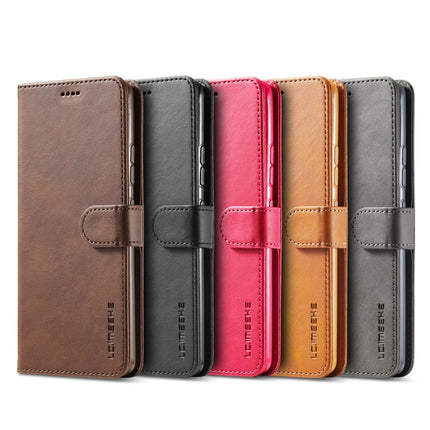 For Samsung Galaxy S21 Ultra 5G LC.IMEEKE Calf Texture Horizontal Flip Leather Case with Holder & Card Slots & Wallet(Brown)-garmade.com