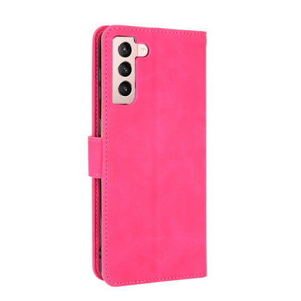 For Samsung Galaxy S21 5G Solid Color Skin Feel Magnetic Buckle Horizontal Flip Calf Texture PU Leather Case with Holder & Card Slots & Wallet(Rose Red)-garmade.com