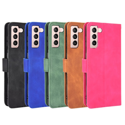 For Samsung Galaxy S21 5G Solid Color Skin Feel Magnetic Buckle Horizontal Flip Calf Texture PU Leather Case with Holder & Card Slots & Wallet(Green)-garmade.com