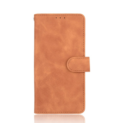 For Samsung Galaxy S21 Ultra 5G Solid Color Skin Feel Magnetic Buckle Horizontal Flip Calf Texture PU Leather Case with Holder & Card Slots & Wallet(Brown)-garmade.com