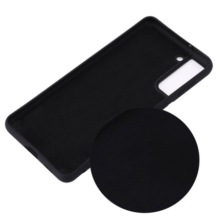 For Samsung Galaxy S21+ 5G Pure Color Liquid Silicone Shockproof Full Coverage Case(Black)-garmade.com