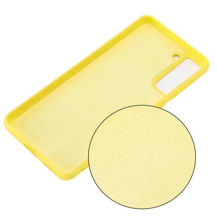 For Samsung Galaxy S21+ 5G Pure Color Liquid Silicone Shockproof Full Coverage Case(Yellow)-garmade.com