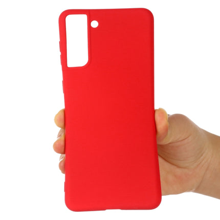 For Samsung Galaxy S21+ 5G Pure Color Liquid Silicone Shockproof Full Coverage Case(Red)-garmade.com