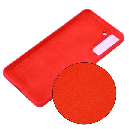 For Samsung Galaxy S21+ 5G Pure Color Liquid Silicone Shockproof Full Coverage Case(Red)-garmade.com