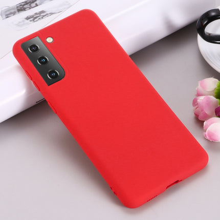 For Samsung Galaxy S21+ 5G Pure Color Liquid Silicone Shockproof Full Coverage Case(Red)-garmade.com