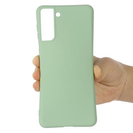 For Samsung Galaxy S21+ 5G Pure Color Liquid Silicone Shockproof Full Coverage Case(Green)-garmade.com