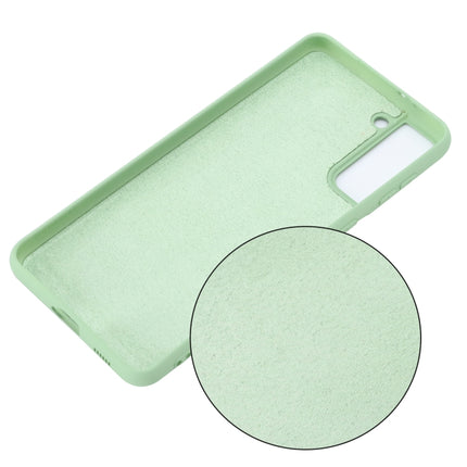 For Samsung Galaxy S21+ 5G Pure Color Liquid Silicone Shockproof Full Coverage Case(Green)-garmade.com