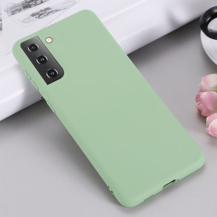 For Samsung Galaxy S21+ 5G Pure Color Liquid Silicone Shockproof Full Coverage Case(Green)-garmade.com