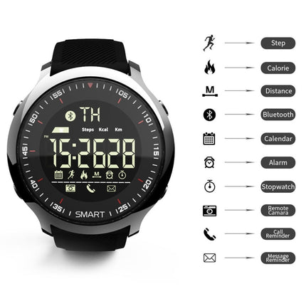 Lokmat MK18 1.1 inch Circle Screen IP68 Waterproof Smart Watch, Support Information Reminder / Remote Camera / Walking Motion Monitor(Silver)-garmade.com