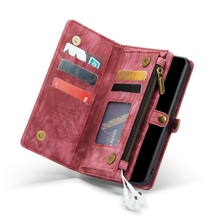 For Samsung Galaxy S21 Ultra 5G CaseMe Detachable Multifunctional Horizontal Flip Leather Case, with Card Slot & Holder & Zipper Wallet & Photo Frame(Red)-garmade.com