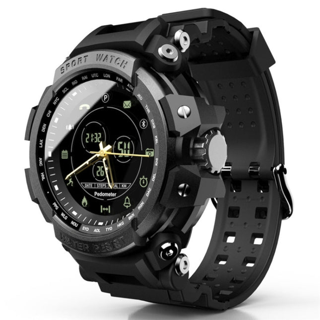 Lokmat MK28 1.4 inch FSTN Screen IP68 Waterproof Smart Watch, Support Information Reminder / Remote Camera / Sport Record(Black)-garmade.com