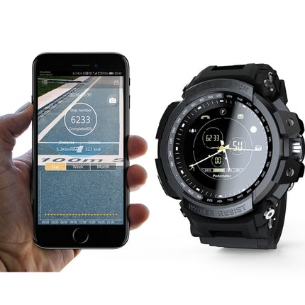 Lokmat MK28 1.4 inch FSTN Screen IP68 Waterproof Smart Watch, Support Information Reminder / Remote Camera / Sport Record(Black)-garmade.com