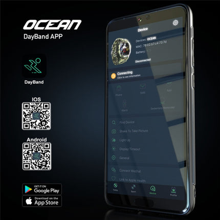 Lokmat OCEAN 1.14 inch TFT Touch Screen IP68 Waterproof Smart Watch, Support Information Reminder / Sleep Monitor / Sport Record(Denim Blue)-garmade.com