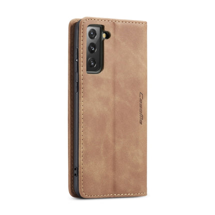 For Samsung Galaxy S21 5G CaseMe 013 Multifunctional Horizontal Flip Leather Case with Holder & Card Slot & Wallet(Brown)-garmade.com