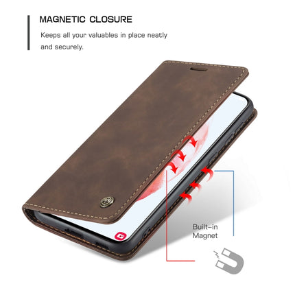 For Samsung Galaxy S21 5G CaseMe 013 Multifunctional Horizontal Flip Leather Case with Holder & Card Slot & Wallet(Coffee)-garmade.com