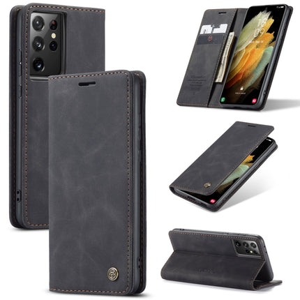 For Samsung Galaxy S21 Ultra 5G CaseMe 013 Multifunctional Horizontal Flip Leather Case with Holder & Card Slot & Wallet(Black)-garmade.com