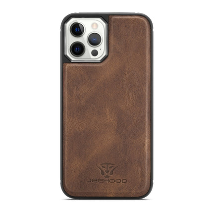 JEEHOOD Retro Magnetic Detachable Protective Case with Wallet & Card Slot & Holder For iPhone 12 / 12 Pro(Brown)-garmade.com