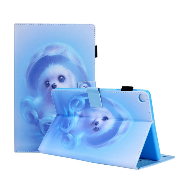 For Galaxy Tab S5e 10.5 T720 / T725 Colored Drawing Horizontal Flip PU Leather Case with Holder & Card Slots(Blue Dog)-garmade.com