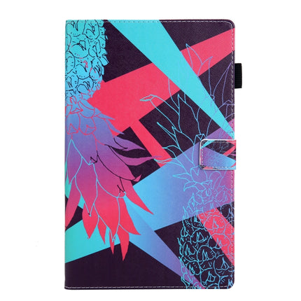 For Galaxy Tab S5e 10.5 T720 / T725 Colored Drawing Horizontal Flip PU Leather Case with Holder & Card Slots(Sparkling Pineapple)-garmade.com