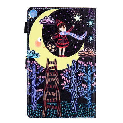 For Galaxy Tab S5e 10.5 T720 / T725 Colored Drawing Horizontal Flip PU Leather Case with Holder & Card Slots(Star-picking Girl)-garmade.com