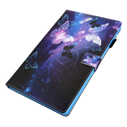 For Galaxy Tab S5e 10.5 T720 / T725 Colored Drawing Horizontal Flip PU Leather Case with Holder & Card Slots(Purple Butterfly)-garmade.com