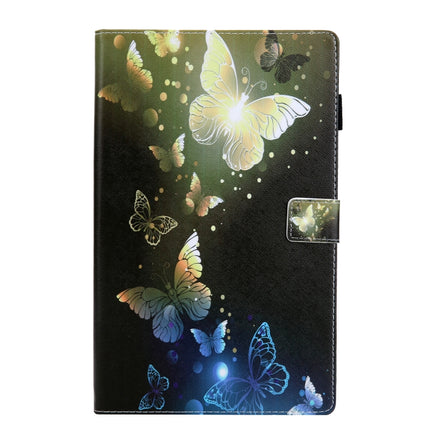 For Galaxy Tab S5e 10.5 T720 / T725 Colored Drawing Horizontal Flip PU Leather Case with Holder & Card Slots(Gold Butterfly)-garmade.com