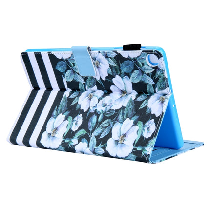 For Galaxy Tab S5e 10.5 T720 / T725 Colored Drawing Horizontal Flip PU Leather Case with Holder & Card Slots(Pear Blossom)-garmade.com