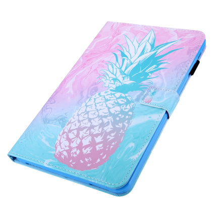 For Galaxy Tab S5e 10.5 T720 / T725 Colored Drawing Horizontal Flip PU Leather Case with Holder & Card Slots(Blue Pineapple)-garmade.com